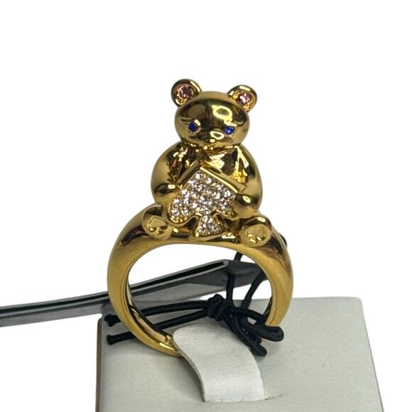 Kate Spade Oh What Fun Spade Teddy Bear Ring Size 8 - Picture 1 of 9